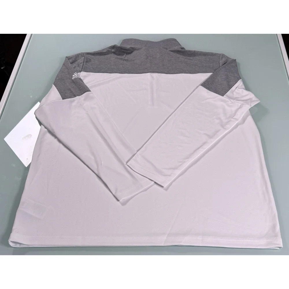 NWT Adidas Prime Green White/Gray 100% Polyester Mens 1/4 Zip Pullover -2XL